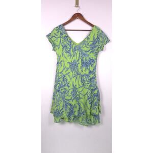 Alegria Sorrento Italy Floral Stretch Dress Boho Resort Style Made in Italy S/M